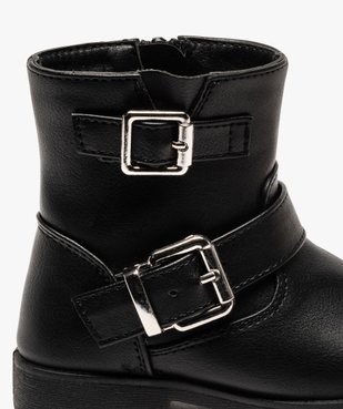 Boots fille unis avec boucles décoratives fermeture zippée vue6 - GEMO (ENFANT) - GEMO