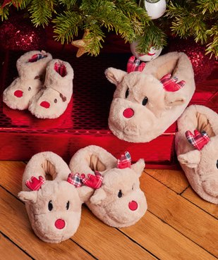 Chaussons bébé Noël boots en forme de cerf à nez rouge vue6 - GEMO (ENFANT) - GEMO