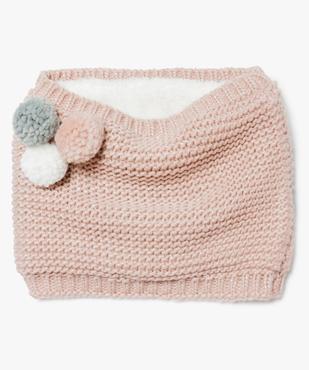 Snood en grosse maille avec fil pailleté et pompons vue1 - GEMO (ENFANT) - GEMO