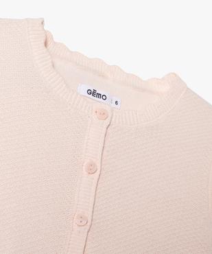 Gilet court en maille fantaisie fille vue2 - GEMO (ENFANT) - GEMO