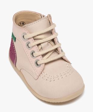 Chaussures premiers pas bottillons en cuir bébé fille - Kickers vue5 - KICKERS - GEMO