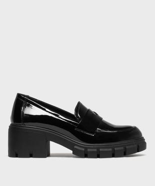 Mocassins vernis sur semelle crantée et talon bloc femme - 5 Miles vue1 - 5 MILES - GEMO