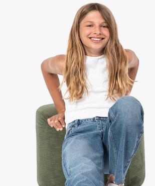 Débardeur fille ado côtelé en coton stretch vue1 - GEMO (JUNIOR) - GEMO