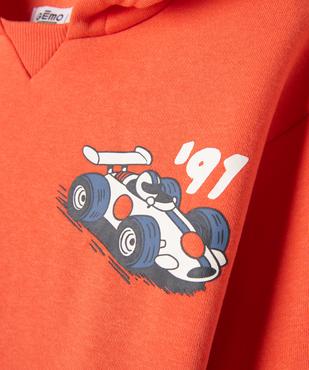 Sweat à capuche avec motif voiture de course bébé garçon vue3 - GEMO 4G BEBE - GEMO