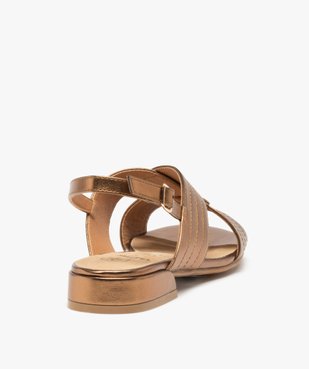 Sandales femme à talon plat et larges brides croisées vue4 - GEMO (CASUAL) - GEMO
