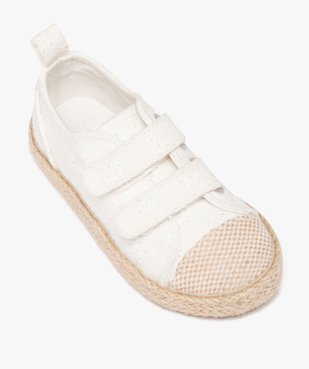 Baskets fille en toile unie avec semelle corde style bohème vue5 - GEMO 4G FILLE - GEMO