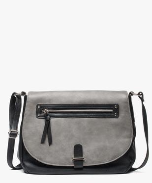 Sac besace bicolore avec poche zippé vue1 - GEMO (ACCESS) - GEMO