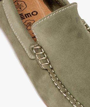 Mocassins homme unis dessus en cuir suédé à semelle crantée vue7 - GEMO (CASUAL) - GEMO