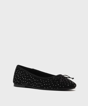Ballerines en suédine avec strass femme - Follow Me vue2 - FOLLOW ME - GEMO
