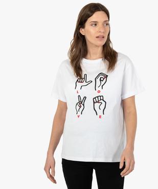 Tee-shirt de grossesse compatible allaitement avec motif  vue1 - GEMO 4G MATERN - GEMO