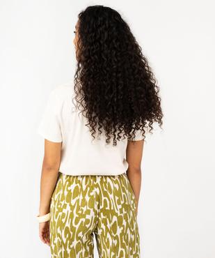 Tee-shirt manches courtes à grand motif en velours femme vue3 - GEMO(FEMME PAP) - GEMO