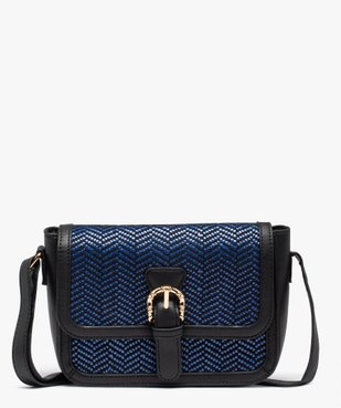 Sac femme forme rectangle en raphia tressé avec large rabat vue1 - GEMO (ACCESS) - GEMO