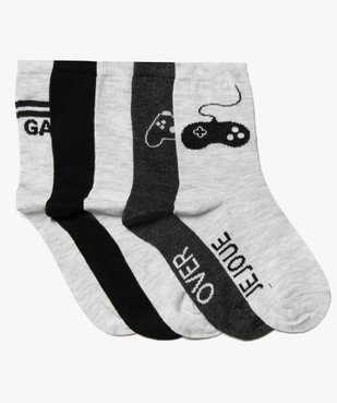 Chaussettes garçon  hautes à motifs gaming (lot de 5) vue1 - GEMO (ENFANT) - GEMO