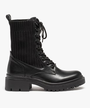 Bottines femme à semelle crantée et col chaussette vue1 - GEMO (CASUAL) - GEMO