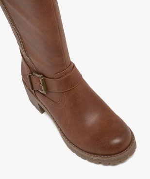 Bottes femme à talon épais et semelle crantée avec col en maille vue5 - GEMO(URBAIN) - GEMO