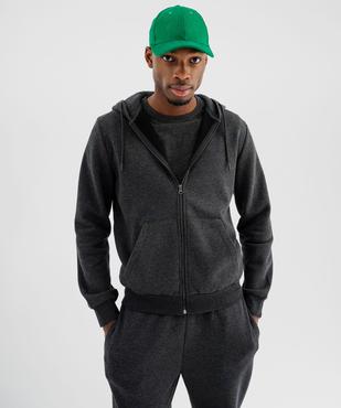 Sweat zippé à capuche en molleton doux homme vue3 - GEMO 4G HOMME - GEMO