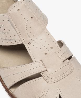 Sandales femme confort dessus cuir à brides élastiquées vue6 - GEMO (CONFORT) - GEMO