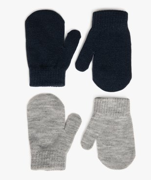 Moufles unies bébé garçon (lot de 2) vue1 - GEMO(BEBE DEBT) - GEMO