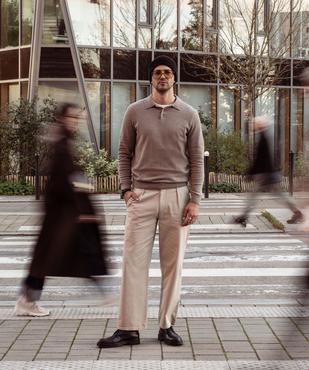 Pull fin avec col polo homme vue4 - GEMO (HOMME) - GEMO