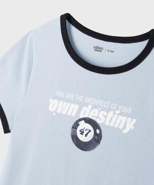 Tee-shirt manches courtes en jersey de coton imprimé fille vue2 - GEMO 4G FILLE - GEMO