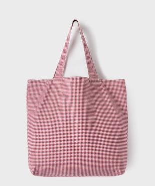 Tote bag à motif vichy  vue1 - GEMO (ACCESS) - GEMO