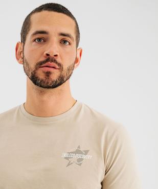 Tee-shirt manches courtes avec motif poitrine homme vue3 - GEMO 4G HOMME - GEMO