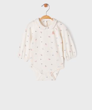 Ensemble 2 pièces salopette en jean + body manches longues col Claudine bébé fille vue5 - LULUCASTAGNETTE - GEMO