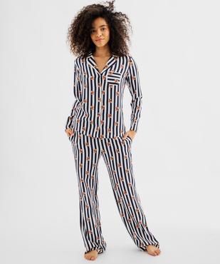 Pyjama chemise fluide femme - LuluCastagnette vue2 - LULUCASTAGNETTE - GEMO
