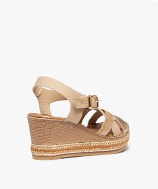Sandales femme compensées à brides brillantes vue4 - GEMO(URBAIN) - GEMO