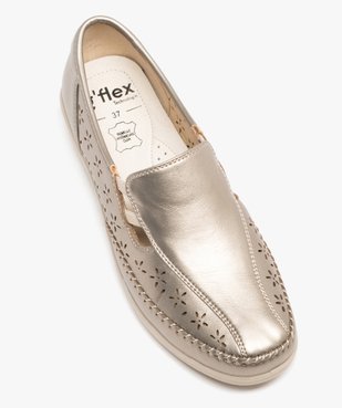 Mocassins femme confort unis métallisés et ajourés à semelle compensée vue11 - G'FLEX - GEMO