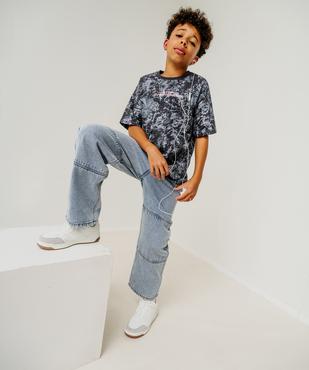 Jean loose en denim 100% coton délavé garçon vue5 - GEMO (JUNIOR) - GEMO