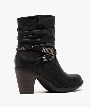 Bottines femme à talon tige plissée et brides fantaisie vue4 - VALENTINA BALDA - GEMO