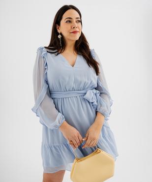 Robe courte en voile volanté femme grande taille vue5 - GEMO (G TAILLE) - GEMO