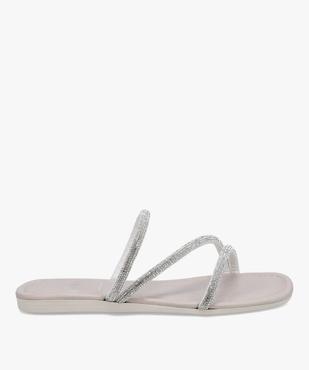 Mules femme à talon plat unies à brides strass vue1 - GEMO (CASUAL) - GEMO