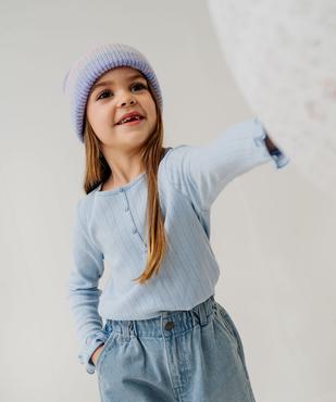 Tee-shirt manches longues finitions froncées fille vue1 - GEMO 4G FILLE - GEMO