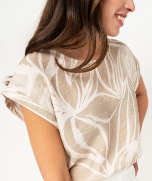 Blouse manches courtes en viscose froissée et imprimée femme vue2 - GEMO(FEMME PAP) - GEMO