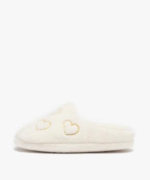 Chaussons fille mules en dessus peluche brodées coeur vue3 - GEMO (ENFANT) - GEMO