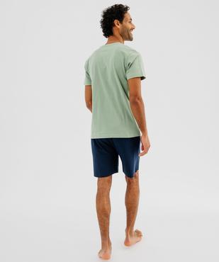Pyjashort en coton mix&match homme vue3 - GEMO 4G HOMME - GEMO