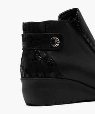 Boots confort en cuir à talon compensé femme vue6 - G'FLEX GEMO FOR GOOD - GEMO