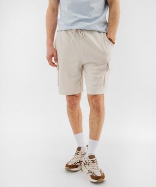 Bermuda en maille French Terry coupe cargo homme vue1 - GEMO 4G HOMME - GEMO
