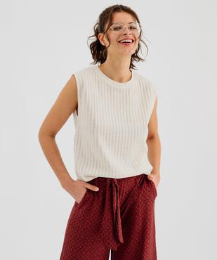 Débardeur en maille ajourée et pailletée femme vue1 - GEMO(FEMME PAP) - GEMO