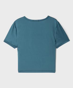Tee-shirt manches courtes court et moulant fille vue3 - GEMO (JUNIOR) - GEMO
