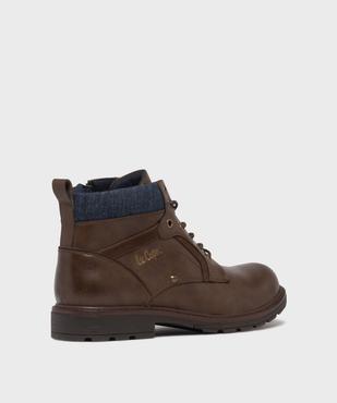 Boots à lacets et zip avec col moelleux en jean  homme - Lee Cooper vue4 - LEE COOPER - GEMO