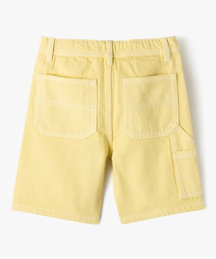 Bermuda en jean coloré à poche latérale garçon vue3 - GEMO 4G GARCON - GEMO