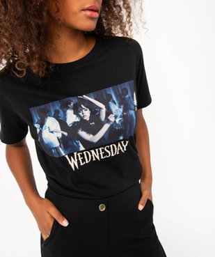 Tee-shirt à manches courtes avec motif femme - Wednesday vue2 - WEDNESDAY - GEMO