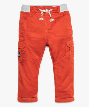 Pantalon coupe cargo doublé avec taille élastique bébé garçon  vue1 - GEMO(BEBE DEBT) - GEMO