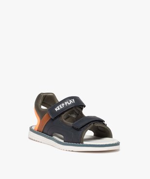 Sandales garçon ouvertes à double scratch vue2 - GEMO (ENFANT) - GEMO