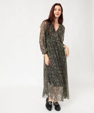 Robe longue en maille plissée brillante femme vue1 - GEMO(FEMME PAP) - GEMO