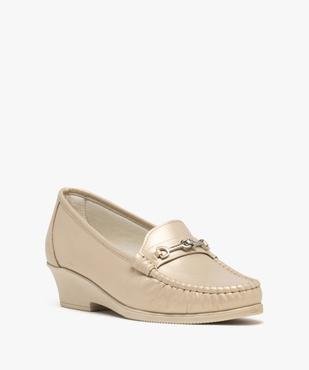 Mocassins confort dessus cuir et talon compensé femme vue2 - G'FLEX - GEMO