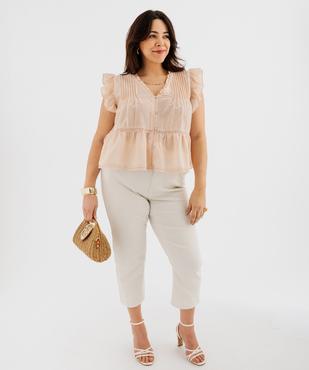 Blouse sans manches avec volants et broderies femme grande taille vue4 - GEMO (G TAILLE) - GEMO